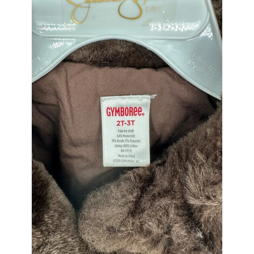 Gymboree Girls Brown Faux Fur Coat Jacket 2T 3T Winter Warm Cozy‎